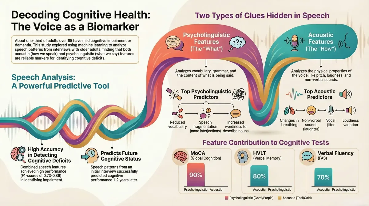 Infographic explaining the two types of clues hidden in speech
