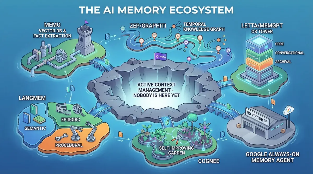 AI Agent Memory System Ecosystem Map